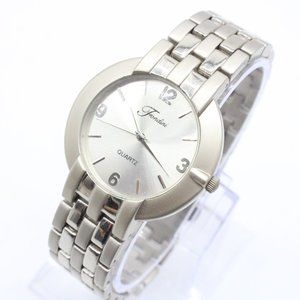 Frondini Watch Mens Silver Tone Stainless Steel Classic Silver Quartz Dial Rare